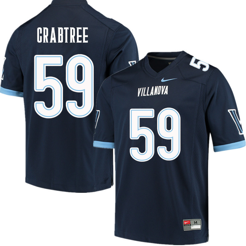 Men #59 Kevin Crabtree Villanova Wildcats College Football Jerseys Sale-Navy